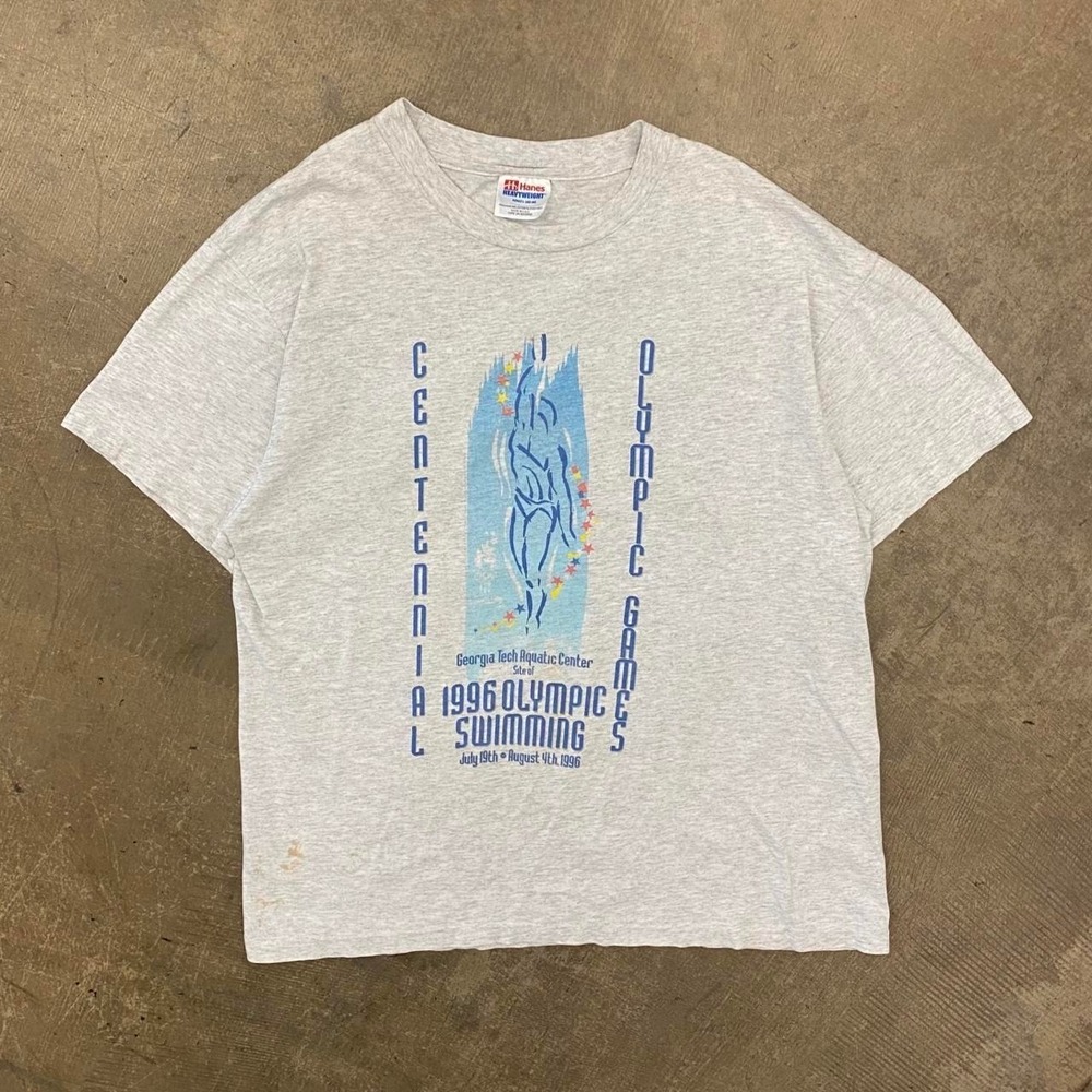 Vintage 1996 Olympics Atlanta Centennial Games Georgia Tech Aquatic Shirt Large